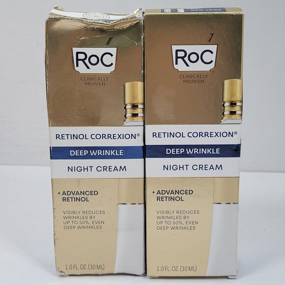 RoC Retinol Correxion Deep Wrinkle Night Cream 1 Fl. Oz Set of 2 NIB - Picture 1 of 5